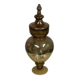 Antiqued Mercury Glass Lidded Urn