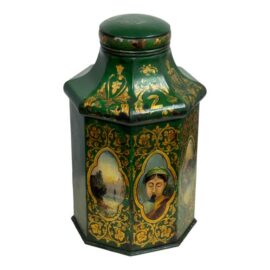 Savage London Victorian Hand Painted Tole Tea Canister No. 2. Original Price: $1,400