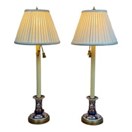 Frederick Cooper Imari Candlestick Table Lamps, Pair