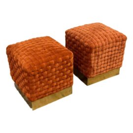 Safavieh Couture Ravyn Sienna Ottomans, Pair. Original Price: $550