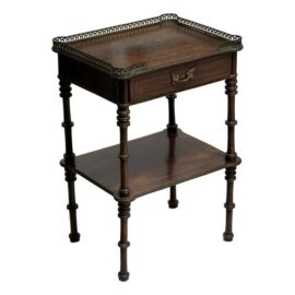 French Nightstand With Metal Gallery
