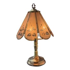 Marco Polo Floral Etched Glass Table Lamp