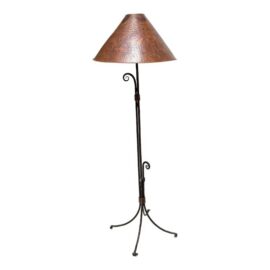 Fritz Scholder Handmade Copper + Iron Floor Lamp