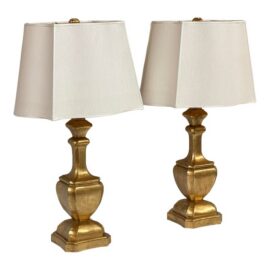 Baker Knapp & Tubbs Giltwood Table Lamps, Pair