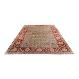 8ft 11in × 12ft2in Vintage Pakistani Hand-Knotted Wool and Silk Area Rug