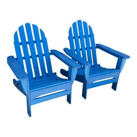 Polywood Folding Adirondack Outdoor Chairs, Pair. Original Price: $600