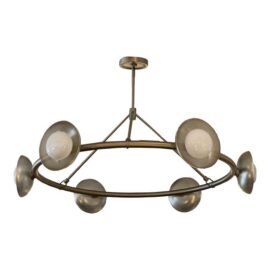 West Elm Bezel Linear Chandelier Champagne Bronze. Original Price: $600