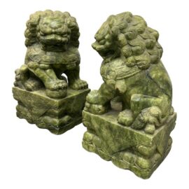 Chinese Jade Guardian Lions, Pair