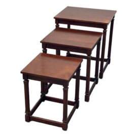 Traditional Wood Nesting Tables, Set of Three