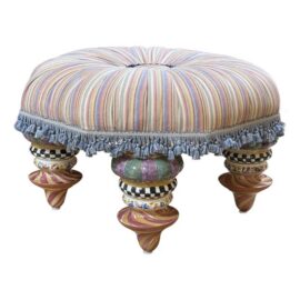 MacKenzie-Childs on Wall Street Setting Seat, Ottoman. Original Price: $3,000