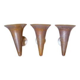 Bacchus Glass Trumpet Wall Sconces, Set of Three