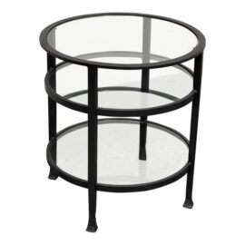 Tanner Round Glass End Table. Original Price: $400