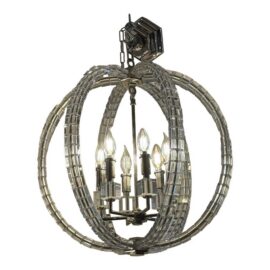 Visual Comfort Signature Crystal Cube Six-Light Chandelier. Original Price: $2,600