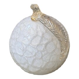 Italian Murano Art Glass Frosted Scavo Apple Sculpture