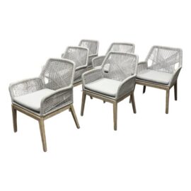 Essentials for Living Loom Armchairs, Set of Six. Original Price: $4,075