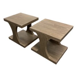 Brownstone Palmer Driftwood End Tables, Pair. Original Price: $2,800