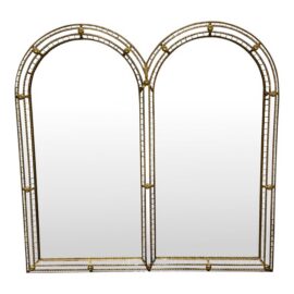 Hollywood Regency Double Arched Wall Mirror