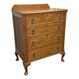 Tiger Oak Wood Victorian Era Chest of Drawers