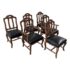 Guy Chaddock Melrose Collection Country English Black Leather Dining Chairs, Set of Six. Original Price: $16,900