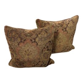 Crate & Barrel Tapestry Pillows, Pair