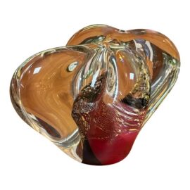 Micheal Nourot Abstract Art Glass Sculpture, Signed