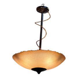 Lightspann Illumination Design Textured Amber Bowl Pendant