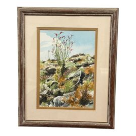 B. Schepp Desert Ocotillo Watercolor Painting, Signed