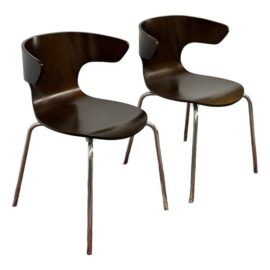 West Elm Mod Wrap Dining Chairs, Pair. Original Price: $200