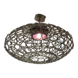Bruno Rainaldi for Terzani Round g.r.a. Silver Nickel Ceiling Pendant. Original Price: $2,900