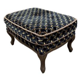 Traditional Geometric Velvet Ottoman. Original Price: $1,500