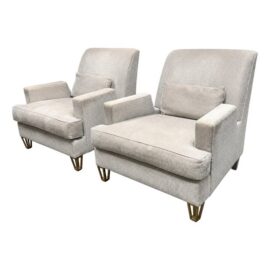 Jean-Louis Deniot for Baker Furniture Almandine Lounge Chairs, Pair. Original Price: $11,200