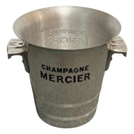 French Champagne Mercier Metal Ice Bucket, Vintage