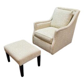 Cr Laine Wingback Armchair + Ottoman