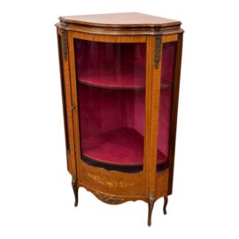 French Style Bow Front Corner Cabinet