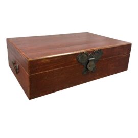 Chinoiserie Red Lacquered Wood Storage Chest