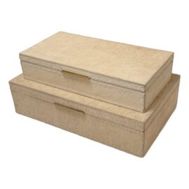 Cowhide Ralston Boxes, Set of Two