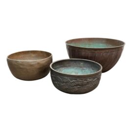 Vintage Bronze Bowls, Set of Three