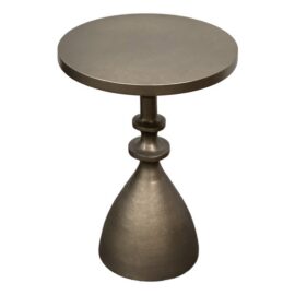 Arhaus Sculptural Bronze Finish Pedestal Martini Side Table