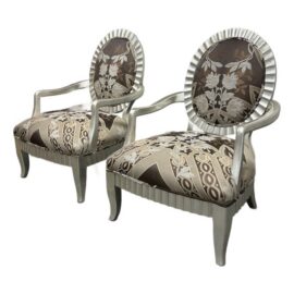 Century Furniture Oval Back Armchairs, Pair. Original Price: $4,000