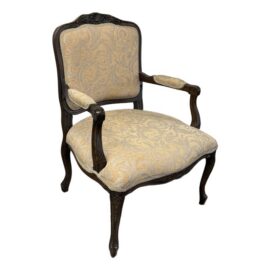 Traditional Ornate Carved Wood Armchair