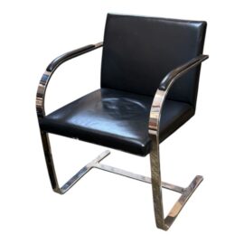 Brueton Cantilever Leather + Chrome Chair