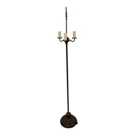 Victorian Etched Brass Floor Lamp