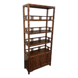 Hand Carved Shelving With Double Door Cabinet
