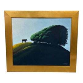 Clem McCarty Marin Cow vs. Tree Painting, Signed