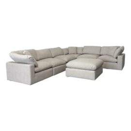 Living Spaces Seven Piece Modular Sectional + Ottoman. Original Price: $2,805
