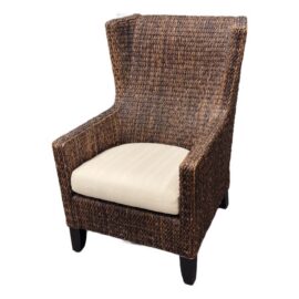 Crate & Barrel Woven High Back Armchair