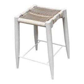 Ayush Kasliwal for CB2 Leather-Wrapped Stool