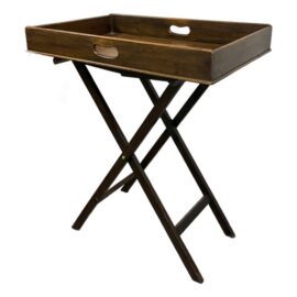 Folding Wood Butler’s Tray Table, Vintage