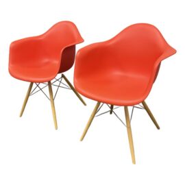 Charles + Ray Eames for Herman Miller Molded Plastic Armchairs, Pair. Original Price: $1,750