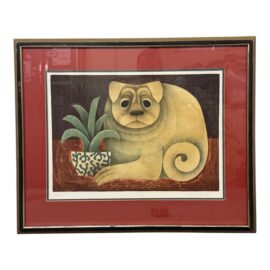 Carol Jablonsky Chinese Dog Lithograph, Signed
